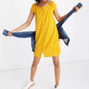 Madewell Texture & Thread Yellow Cap Sleeve Dress - Medium